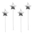 Velas De Aniversário Estrela Prata 13,5cm 4unid Full