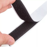 Velfix Fecho De Contato Preto 1 6cm 2 Lados Adesivados 25m
