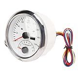 Velocímetro Marinho Velocímetro Gps Com Display De Velocidade 0 160mph Luz De Fundo Vermelha Dc9 A 32v Com Tacômetro De 8000 Rpm Para Atv Moldura Prateada Com Mostrador Branco 