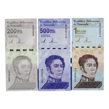Venezuela 3 Cedulas 200 500 1000000 De Bolivares - Fe