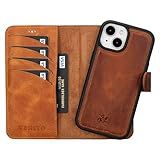 Venito Capa Carteira Para Iphone 15 Com Porta-cartões E Bloqueio Rfid, Capa De Telefone De Couro, Capa De Telefone Destacável Com Fecho Magnético De 6,1 Polegadas, Ravenna - Marrom Antigo