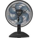 Ventilador 6 Pás Eros Turbo Vtr409 Preto E Azul Cadence 220v Diâmetro 40 Cm
