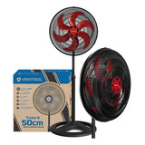 Ventilador Coluna Vermelho 50cm Pedestal 110v Turbo Ventisol Cor Da Estrutura Preto 127v