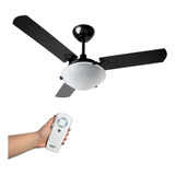 Ventilador Com Lustre E Controle Tron Pás Mdf Pretas 127v Cor Da Estrutura Preto Cor Das Pás Preta Diâmetro 98 Cm Frequência 60 Hz Quantidade De Pás 3