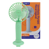Ventilador De Mão Portátil C Suporte Celular 3 Velocidades Cor Da Estrutura Verde Cor Das Pás Verde Diâmetro 20 Material Das Pás Plástico 110v 220v