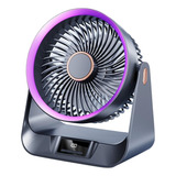 Ventilador De Mesa Com Temporizador Circulador De Ar Cinza