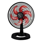 Ventilador De Mesa Preto Tron Grande 6 Pás 50cm Silencioso Material Das Pás Abs Quantidade De Pás 6 Cor Das Pás Vermelho Cor Da Estrutura Preto Diâmetro 50 Cm Voltagem 110v