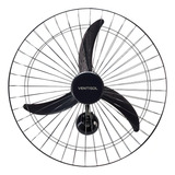 Ventilador De Parede Ventisol New 60cm Com 3 Pás De Plástico Preto Estrutura New Cromado 60cm De Diâmetro 127v
