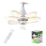 Ventilador De Teto 50w Com Iluminação Led 5 Lâmpadas Design Flor 3 Lâminas 3 Modos