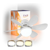 Ventilador De Teto Cor Branca Com Lâmpada Silencioso 6 Pás Com Controle Remoto Para Bocal Dax Ilumine