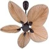 Ventilador De Teto De 52 Polegadas Com Controle Remoto Ventilador De Palma Com 5 Lâminas De Folhas Ventilador De Teto Retrô Com Decoração Sem Lâmpada