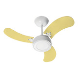 Ventilador De Teto Led Colors Br amarelo 110v controle Rem
