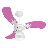 Ventilador De Teto New Baby Colors Br rosa 110v Controle