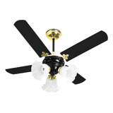Ventilador De Teto New Zeta Venti delta Latonado 4 Pás Mdf Cor Da Estrutura Preto Cor Das Pás Preto Diâmetro 96 Cm Frequência 60 110v