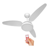 Ventilador De Teto Ponente Wind Light Silent Led Controle Branco Com 3 Pás 960 mm De Diâmetro 127 v