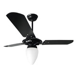 Ventilador De Teto Preto Com Globo Fechado Pás De Mdf 110 V Cor Das Pás Pretas Cor Da Estrutura Preto Voltagem 110v