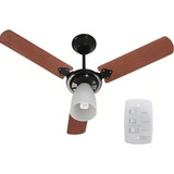 Ventilador De Teto Tron Marbela Preto Mdf 220v Silencioso Cor Das Pás Preto Com Madeira Diâmetro 980 Mm