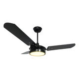Ventilador De Teto Valen Com Led Branco Quente Motor Grande Cor Das Pás Preto preto Voltagem 220v
