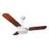 Ventilador De Teto Ventex Valen Led Com 3 Pás De Mdf Mogno Estrutura Branco 1.1m De Diâmetro 220v