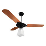 Ventilador De Teto Ventex Yris Com 3 Pás De Madeira Mogno Estrutura Preto mogno 1 015m De Diâmetro 127v