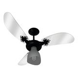 Ventilador De Teto Venti delta Cristal Light Pto transp 127v Cor Da Estrutura Preto Cor Das Pás Transparente 110v