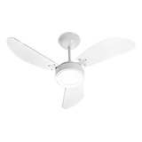 Ventilador De Teto Venti delta New Light Led Com 3 Pás De Madeira Branco Estrutura Branco 93cm De Diâmetro 127v