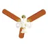 Ventilador De Teto Venti-delta New Zeta Com 3 Pás De Mdf Mogno Estrutura Branco, 96cm De Diâmetro 127v