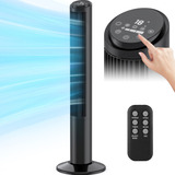 Ventilador De Torre Antuvi Silencioso 220v Com 3 Velocidades Estrutura Preto Pás Preto Diâmetro 30 Cm Frequência 60hz Material Das Pás Plástico 220v Timer De 15 Horas E Modo De Suspensão