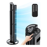 Ventilador De Torre Silencioso 75w Vento Super Forte 127v Preto Rotação 60 Com 3 Modos E 6 Velocidades De Ar Sono Profundo E Temporizador De 15 Horas Com Caixa De Aromaterapia