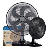 Ventilador Oscilante De Mesa Ventisol Turbo 6 Pás 50cm Preto 127v