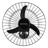 Ventilador Oscilante De Parede Ventisol Profissional New 3 Pás 50cm New 130w Preto 220v