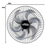 Ventilador Parede 50cm Turbão 6 Pás Oscilante C Controle Estrutura Preto Pás Prata 110v 220v bivolt 