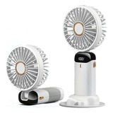 Ventilador Portátil Aromatizador De Mão Recarregável Alça Cor Branco