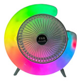 Ventilador Portatil Potente Bateria Usb Led Rgb