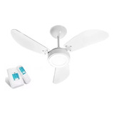 Ventilador Teto 3 Pás Brancas Controle Remoto E Parede
