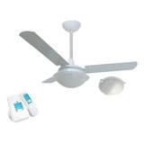 Ventilador Teto 3 Pás Pérola New Br Led Controle Remoto Dual