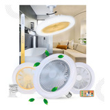 Ventilador Teto Luminária Silencioso Controle Remoto E27 30w Cor Da Estrutura Branco Cor Das Pás Branco Diâmetro 21 Material Das Pás Plástico Quantidade De Pás 3 110v 220v