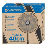 Ventilador Ventisol Turbo 6 Coluna 40 Cm Cor Da Estrutura Preto Cor Das Pás Cinza Material Das Pás Plástico 110v