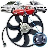 Ventoinha Eletroventilador Do Radiador Volkswagen Gol G5 G6 G7 Fox SpaceFox Saveiro Voyage Polo Polo Sedan Golf Para Veículos Com Ar Condicionado Modelos Entre 2004 A 2019