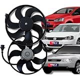 Ventoinha Radiador Golf Fox Bora Audi 1999 2000 2001 2002 2003 2004 2005 2006 2007 2008 2009 2010 2011 2012 MOTOR FINO E COMPRIDO