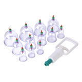 Ventosa Em Acrílico Dadiva Ventosaterapia Manual Kit 12pçs