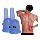 Ventosa Silicone Massagem Combate Flacidez Celulite Kit C 4