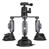 Ventosa Sucção Tripla Para Gopro Canon Nikon Dslr Telesin