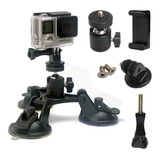 Ventosa Tripla Gopro Action Camera Celular C Parafuso 1 4