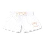Venum Shorts Clássico Muay Thai Branco Dourado