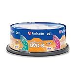 Verbatim Disco De Mídia Gravável 97503 DVD-R 4-7 GB 16 X Caleidoscópio - Eixo De 20 Discos - Cores Sortidas