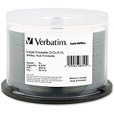 Verbatim DVD R DL 8 5 GB 8X DataLifePlus White InkJet Imprimível Hub Imprimível 50 Unidades De Eixo 98319