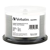 Verbatim DVD R DL 8 5 GB 8X DataLifePlus White InkJet Imprimível Hub Imprimível 50 Unidades De Eixo 98319