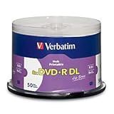 Verbatim Hub Inkjet Hub Printable Dvd+r Dl Spindle, Branco, Pacote Com 50