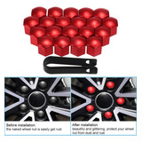 Vermelho R 20pcs Universal 21mm Roda Porca Cobre Lug Nut Cap
